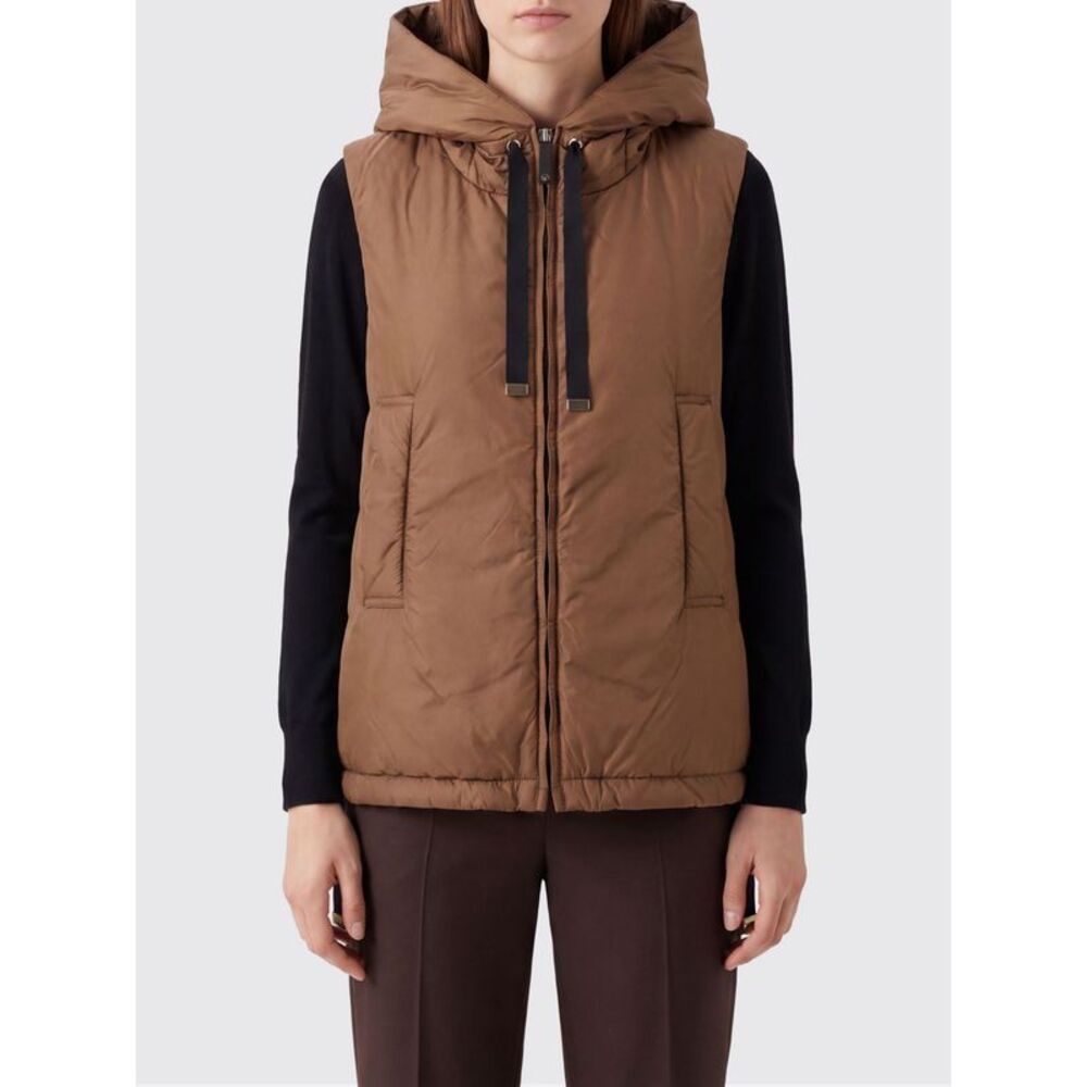 Max Mara The Cube Padded Technical Fabric Vest With Hood And High Neck